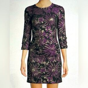 Floral Purple and Black Dress